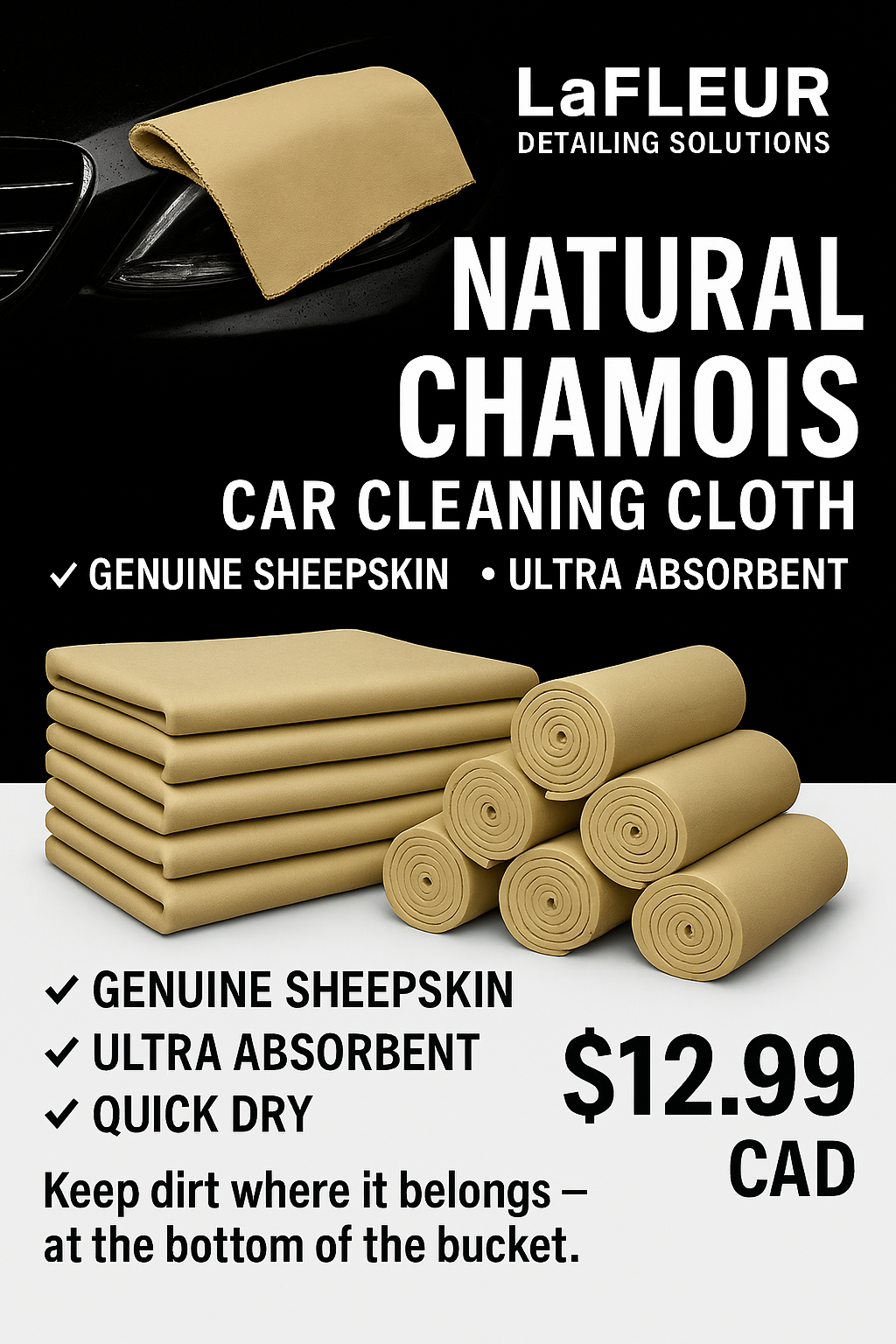 Natural Chamois Car Care Cleaning Cloth Genuine Sheepskin Wash Rag Suede Ultra Absorbent Quick Dry Towels for Car Wash Accessori